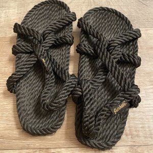 Gurkees Nomad Rope Jesus Sandals Black Barbados